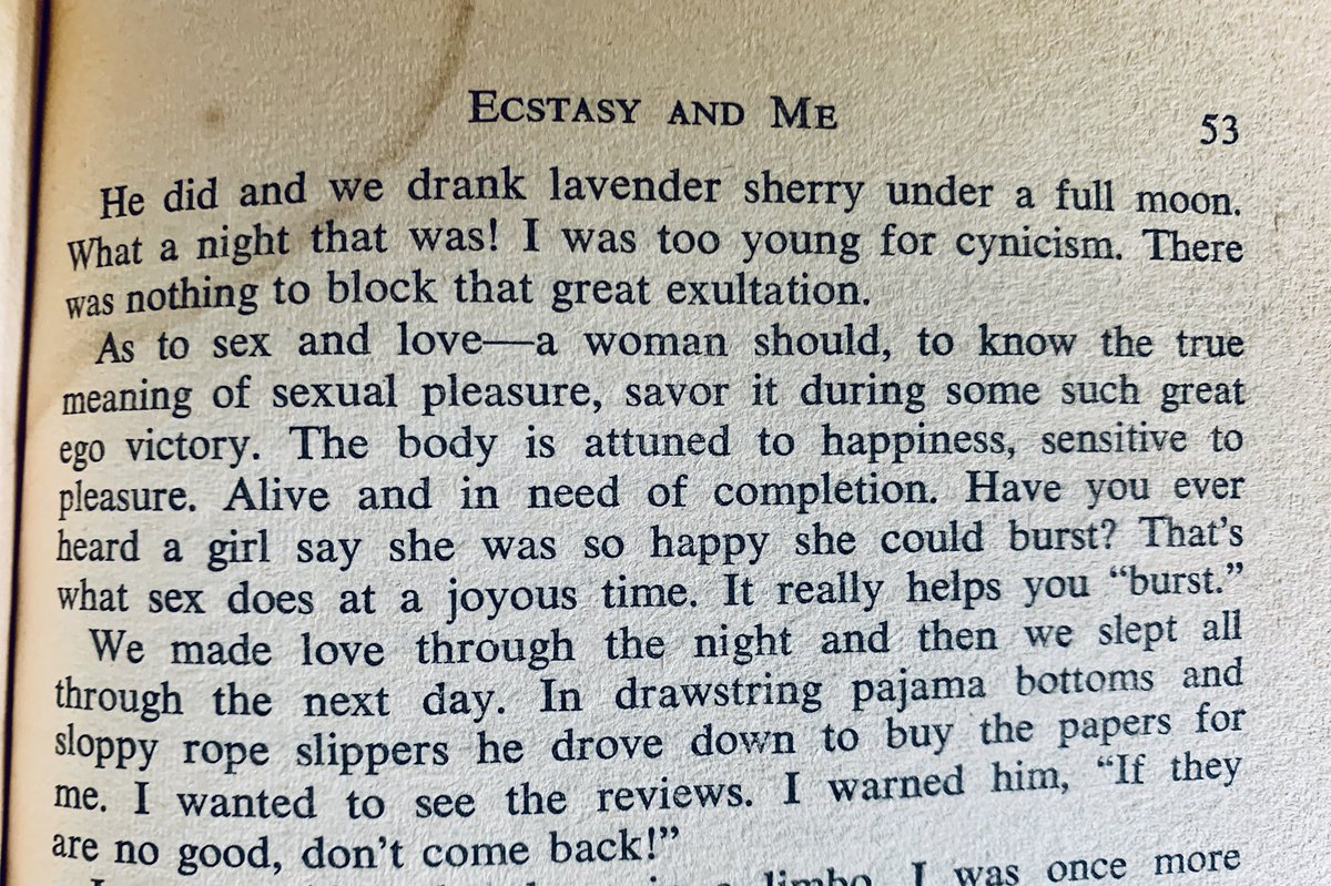 Speaking directly to the reader, Hedy Lamarr advises women to revel in sex and ego until they burst.Put that on a sampler.