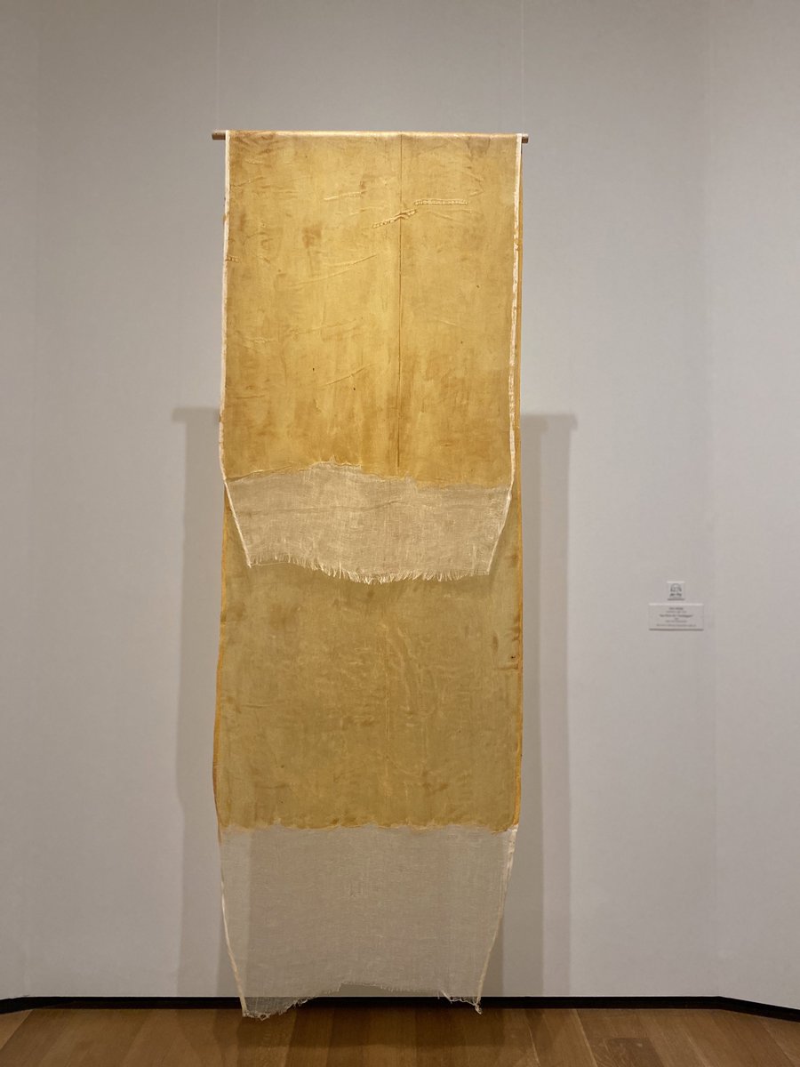The latex parts are dried and stiff from age, and the cheesecloth soft and pliable, so much so that the work responds to air currents in the gallery, waving slightly. Hesse observed, “Life doesn’t last; art doesn’t last.”