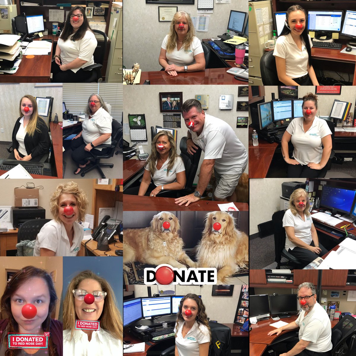 Horizon_Ins's tweet photo. Happy Red Nose Day! We have our #NosesOn in the office and digitally today to show support for children in need. Even Kita and Kenai got in on the fun! To learn more about how you can donate follow this link: https://t.co/T0eu05f8Zl @Walgreens #rednoseday2020 #horizoninsurance https://t.co/2aHTwEJlFr