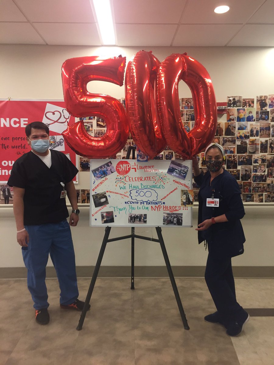 NYP Lawrence Hospital Proudly Discharges it’s 500th patient!!! A job well done by an incredible team!