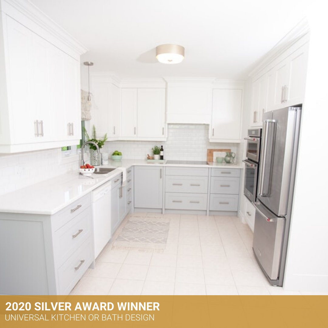 DDACanada's tweet photo. Congratulations ACM Designs! Andria Cowan Molyneaux & Katie Golec just won SILVER for "Best Universal Kitchen or Bath Design" in DDA Canada's annual decorating & design competition! Thank-you to DDA 2020 Awards Sponsor: @LivABLECanada #ddacompetition #ddacanada #universaldesign https://t.co/Xj7zU0A85L