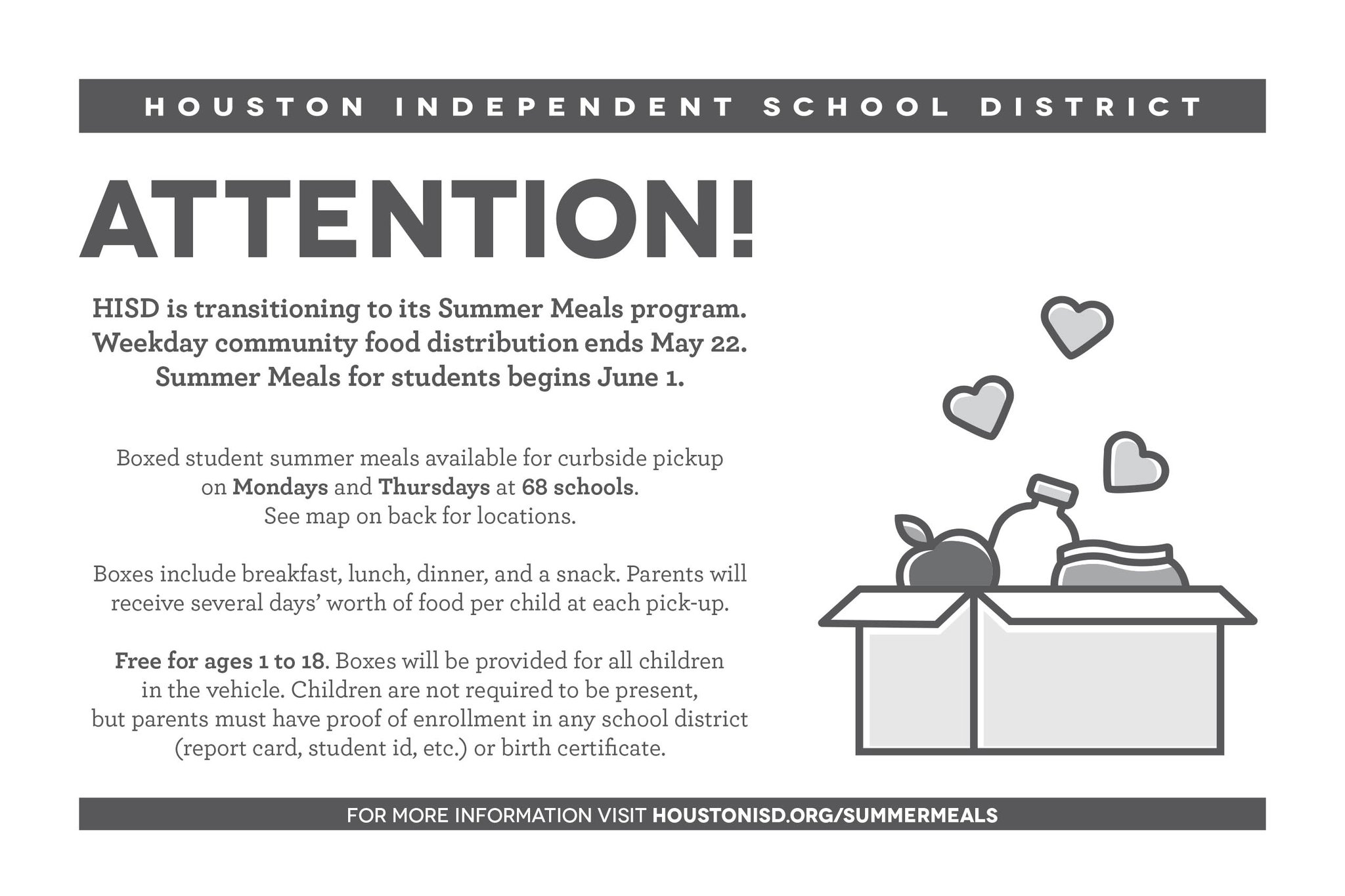 Houston ISD Twitter वर "REMINDER HISD is launching curbside summer