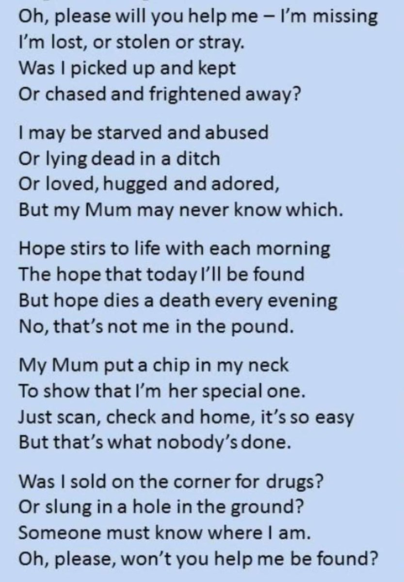 @TheBrightonBard @CeliaRosie Ohhhh,  Thankyou SO Much....what a lovely Thoughtful , Touching & Very Helpful Poem ... #findBertie.  
I came across this  piece the other day ...
#nevagiveuphope I always say..but easier said than done I know 😔   the 'not knowing' must be unbearable 💔🐾 #lostPet #pettheft