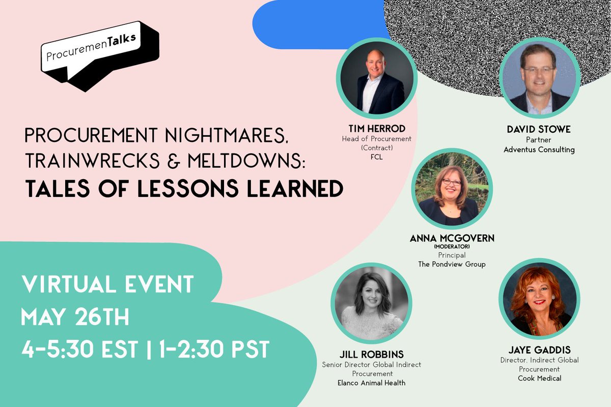 Join #Synertrade next Tuesday, May 26th as we co-host our next ProcuremenTalk virtual event. Let our knowledgeable and lively #PTalk panelist engage your mind as they share their experiences. 

Register here at anytime: lnkd.in/eCx6K3M.