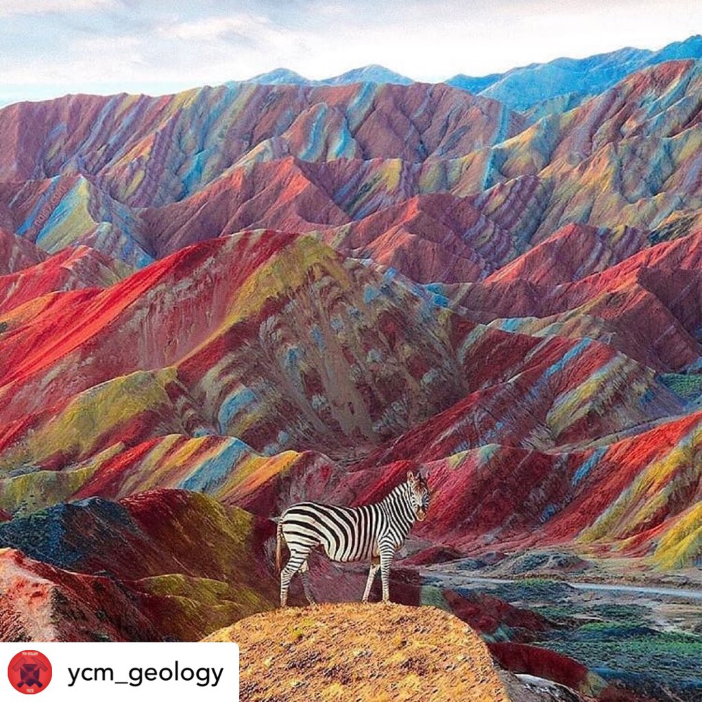 _WonderScience's tweet photo. (1/2)Geological Wonder of the World, the Zangye Danixa (rainbow mountains),China. 
Around 55 million years ago, the Indian tectonic plate smashed in to the Eurasian plate folding Cretaceous standstone &amp; siltstone to create the foundation for the marvel seen today.#wonderfulworld https://t.co/0vilDbenZC