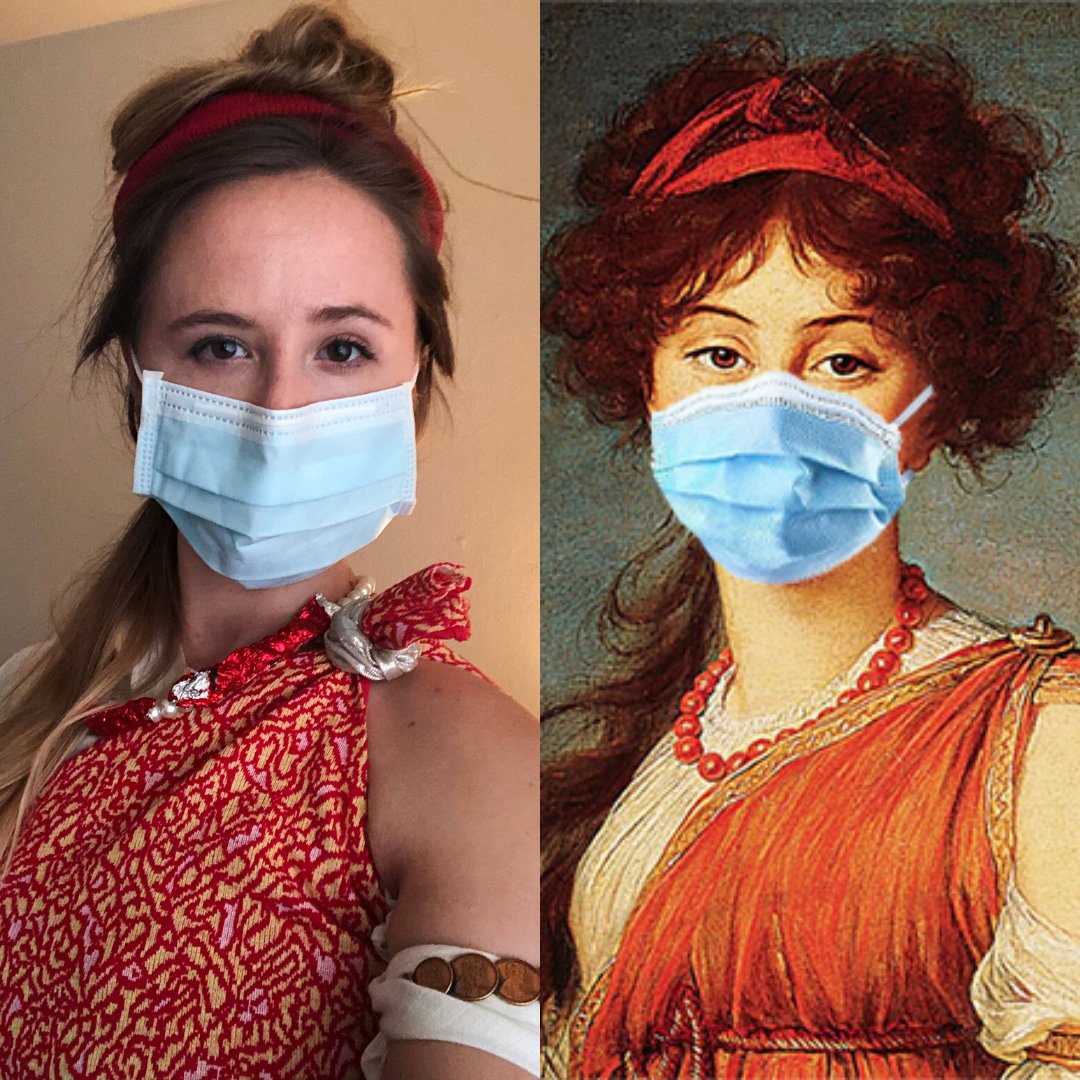 Center4Kindness's tweet photo. After three days of rain and two months in quarantine we needed some joy. Our team took the #HomemadeMasterpiece challenge and gave the classics a little #MaskUpCbus makeover. Here's how it went! 👇 #myCMAatHome #KindColumbus https://t.co/Yh2MelZUT1
