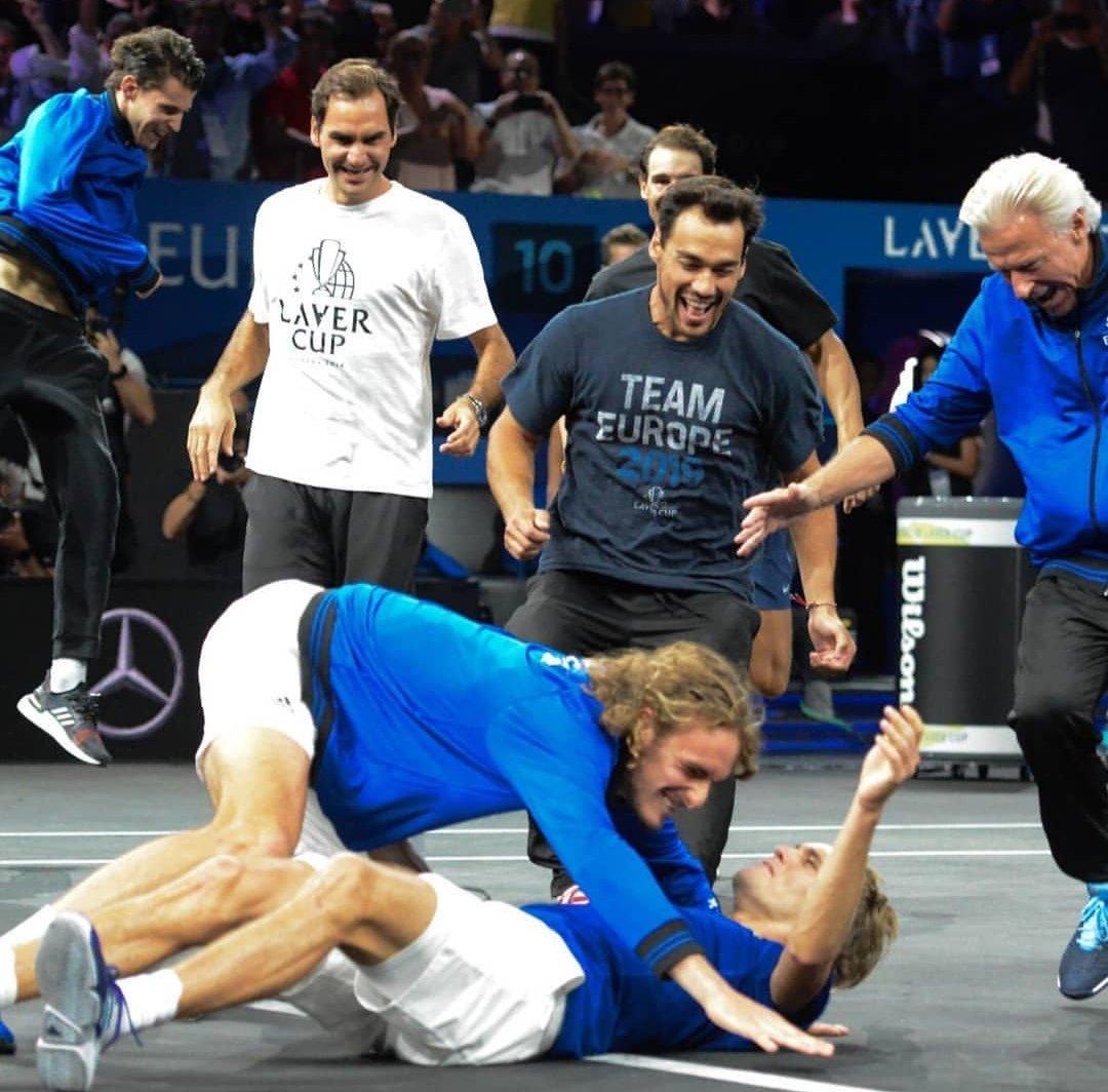 And here the Saschanos celebrating the 2019 Laver Cup