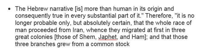 1. The excerpt from Jones speaking to Royal Asiatic Society of Bengal in 17862. Jones himself believed that Hebrew was the original language