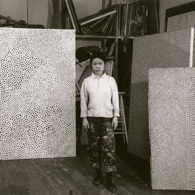 During the 1960s in New York City, artists including Hesse and Kusama were exploring the boundaries of what art could be. The patterned environments that Kusama created, with herself often positioned within them, helped foster the development of a new art form: performance art.