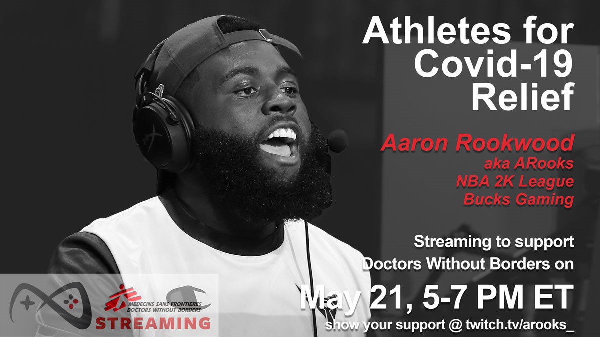MSFUSAStreaming's tweet photo. Coming up at 5pm EST catch @ARooks as he streams to raise money for the @MSF_USA COVID-19 relief.
Check it out at https://t.co/CFZEHrOkqv
#LiveStreamtoSaveLives
#StreamersWithoutBorders https://t.co/OpYEDZ7XtP