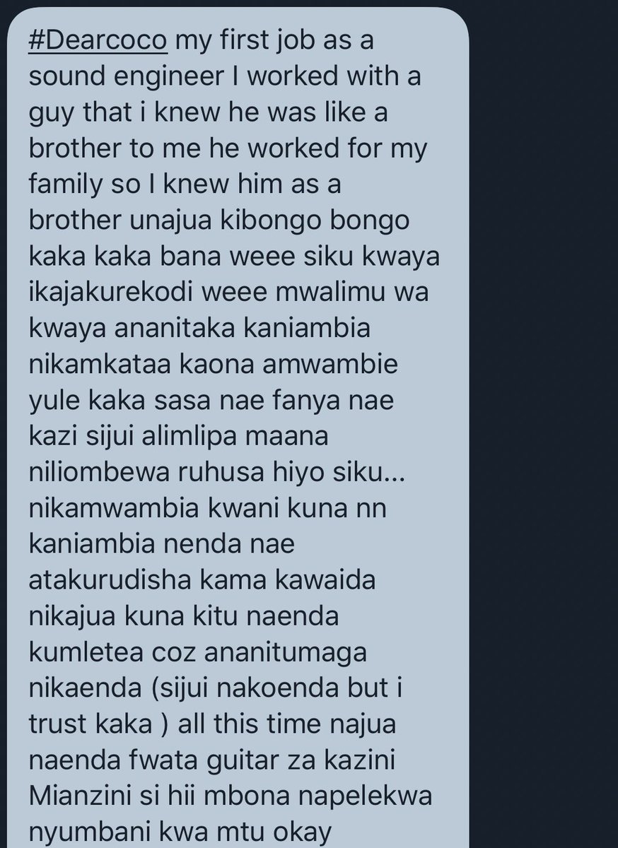  #DearCoco my uncle once tried to sexually assault me. My father still doesn’t know cause it would severe the family ties.