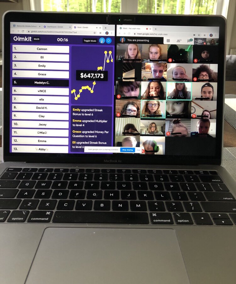 Final <a href="/gimkit/">Gimkit</a> game of the year. My students love this game! I’m so glad I was able to see some of their faces one last time before summer break. I’ve missed them. #BvilleBulldogs