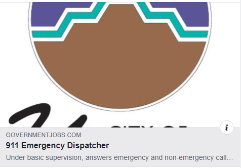 #Dispatcher #PoliceDispatch #911EmergencyDispatcher #PoliceDispatcher #Governmentjobs #CityOfYuma #YumaPoliceDepartment #YPD #fulltimejob #Fulltime #applyonline ☎️📞🚔🚨🚓
governmentjobs.com/careers/yuma/j…