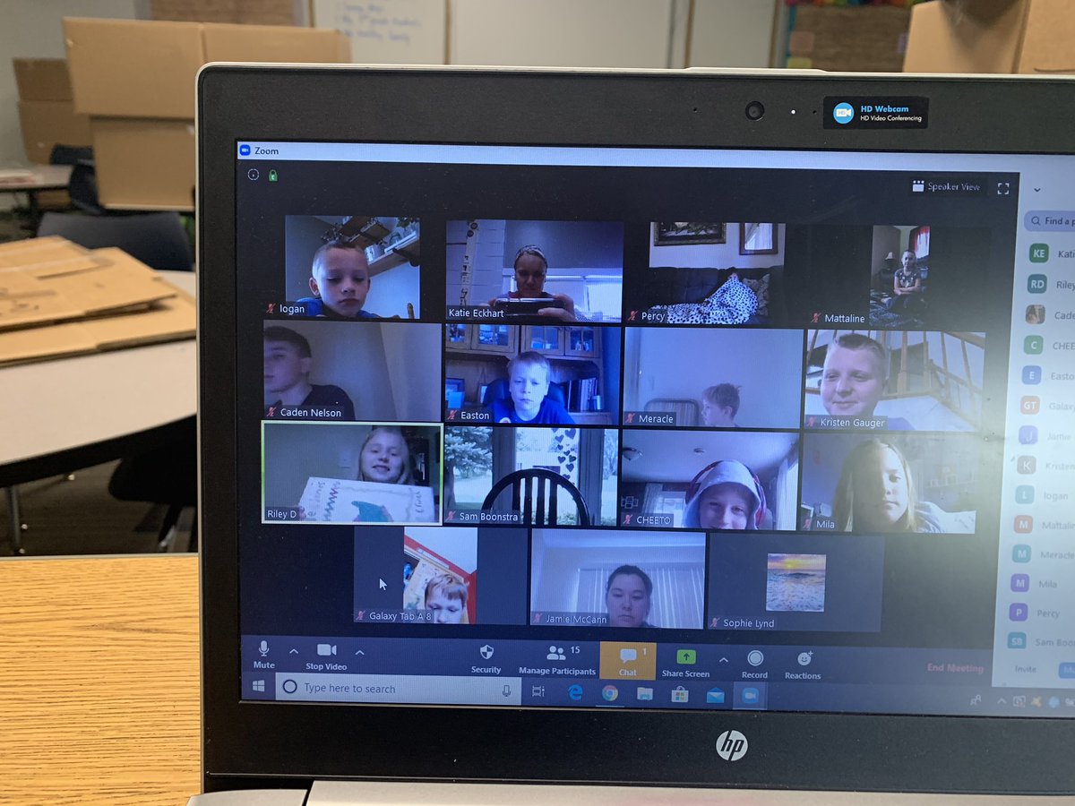 mrseckhart's tweet photo. Today’s class meeting, we shared some end of the year projects and then played a reading review Kahoot that they rocked! #zoommeetings #thirdgrade #kahootquiz #bookreports https://t.co/EB8Vydd9jE