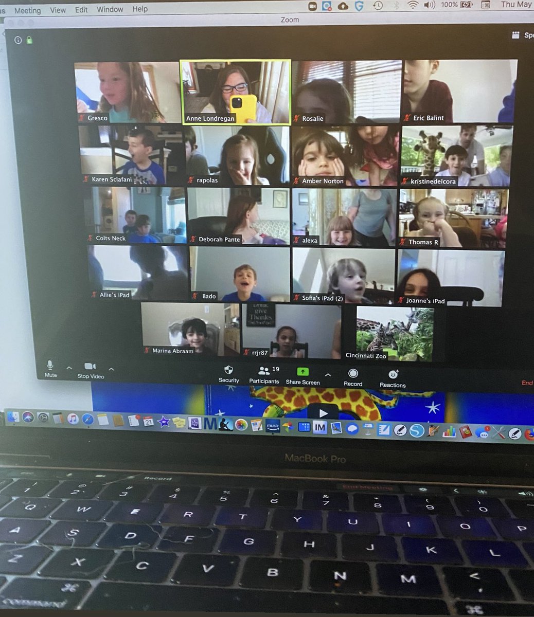 SetonMother's tweet photo. Since KA missed out on their Field Trip to the Safari this year, the Safari came to us! Thanks to the Cincinnati Zoo for joining our ZOOm Lesson today! #LaughWithAGiraffe #CincinnatiZoo 
#GiraffesCantDance 🦒🕺 https://t.co/8wSo3ZXEgj