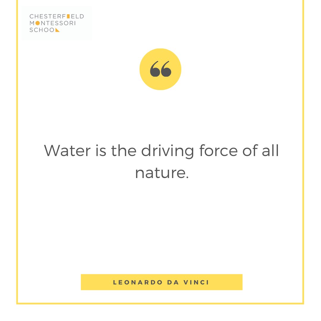 We're studying WATER this week! From Land and Water Forms to studies of buoyancy, our students are getting their feet (and hands) wet as they explore at home. #MyCMSatHome #Montessori