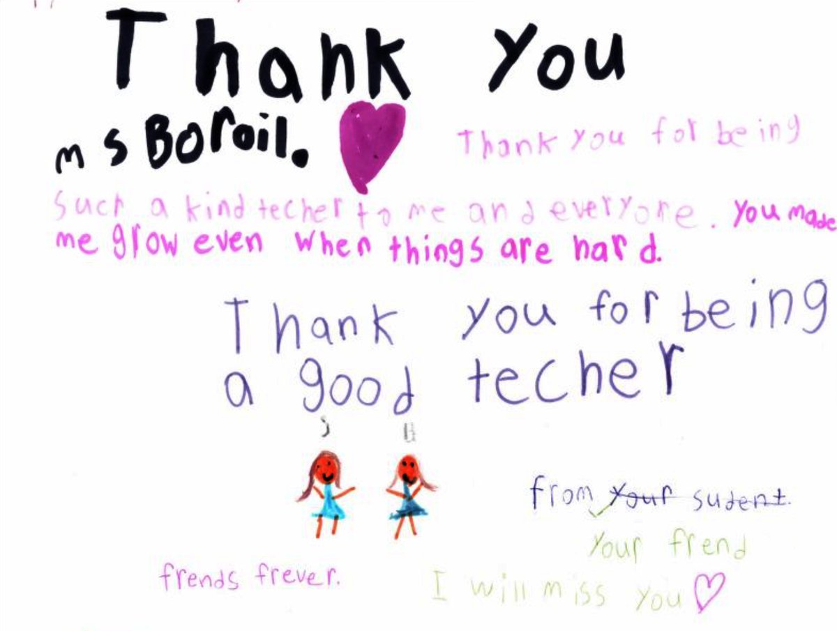 msborelli96's tweet photo. I am so sad that I can't say goodbye to my students in person! Thankfully, I had the chance to see them this morning through Google Meet and then they surprised me with thank you letters. I'm very grateful for such a wonderful teaching experience😊 https://t.co/kXHaMZCDjf