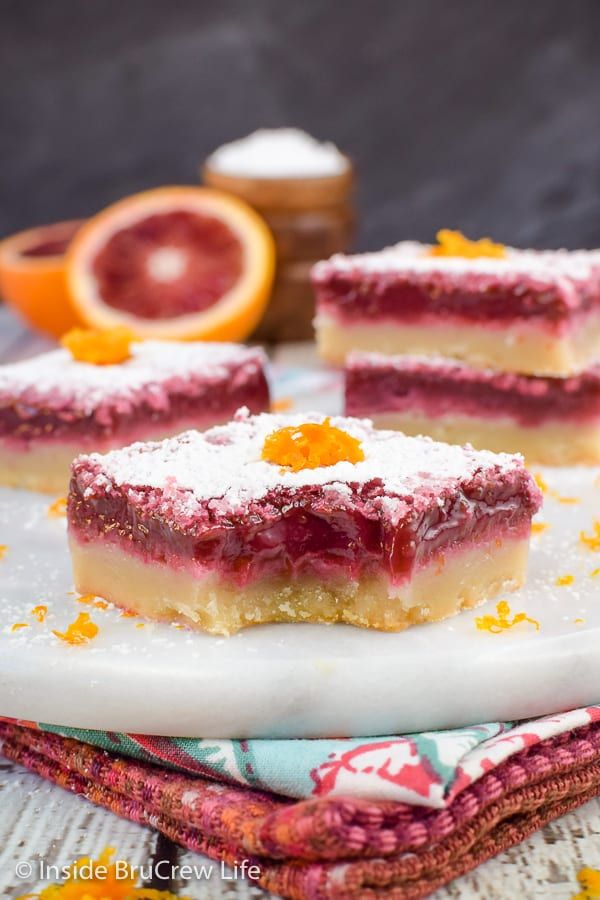 Blood Orange Bars are a great dessert.  This sweet bar will have you smiling! 😋 buff.ly/2uemFy3