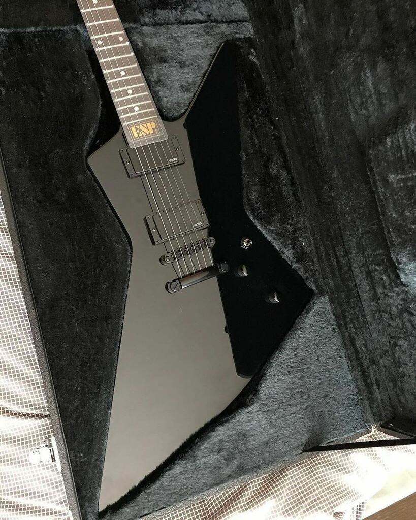 guitarofthrones's tweet photo. So shiny!! 🖤 so clean!! 🖤 So BLACK!! 🖤Who wishes we could get our hands on something like this nowadays? 👊🏻🖤👊🏻
📸: @leave_malone.alone .
.
.
#guitarofthrones #espguitars #espexplorer #espmx250 #espcustom #espcustomshop #metallica #black #guitar #e… https://t.co/y3IWB0nZXI https://t.co/dMK1BvKt3X