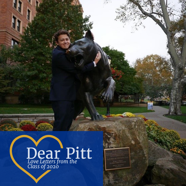 PittAlumni's tweet photo. A group of student leaders have written “Dear Pitt” letters to help our newest alumni remember their fondest @PittTweet memories. Read @BGSPitt Vice President of Internal Affairs Devin Dikec (A&S ’20) #dearpitt letter below!
https://t.co/IHmcpYc2rQ https://t.co/43vxjzxbIz