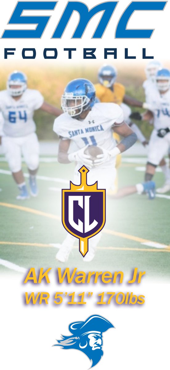 SMC_CorsairFB's tweet photo. Congratulations to WR AK Warren @akjr_ii on committing to Cal Lutheran @CLUFootball we are very proud of you!! @SMC_edu @smc_corsairs 
#BeTheBest https://t.co/WIVIPsqP30