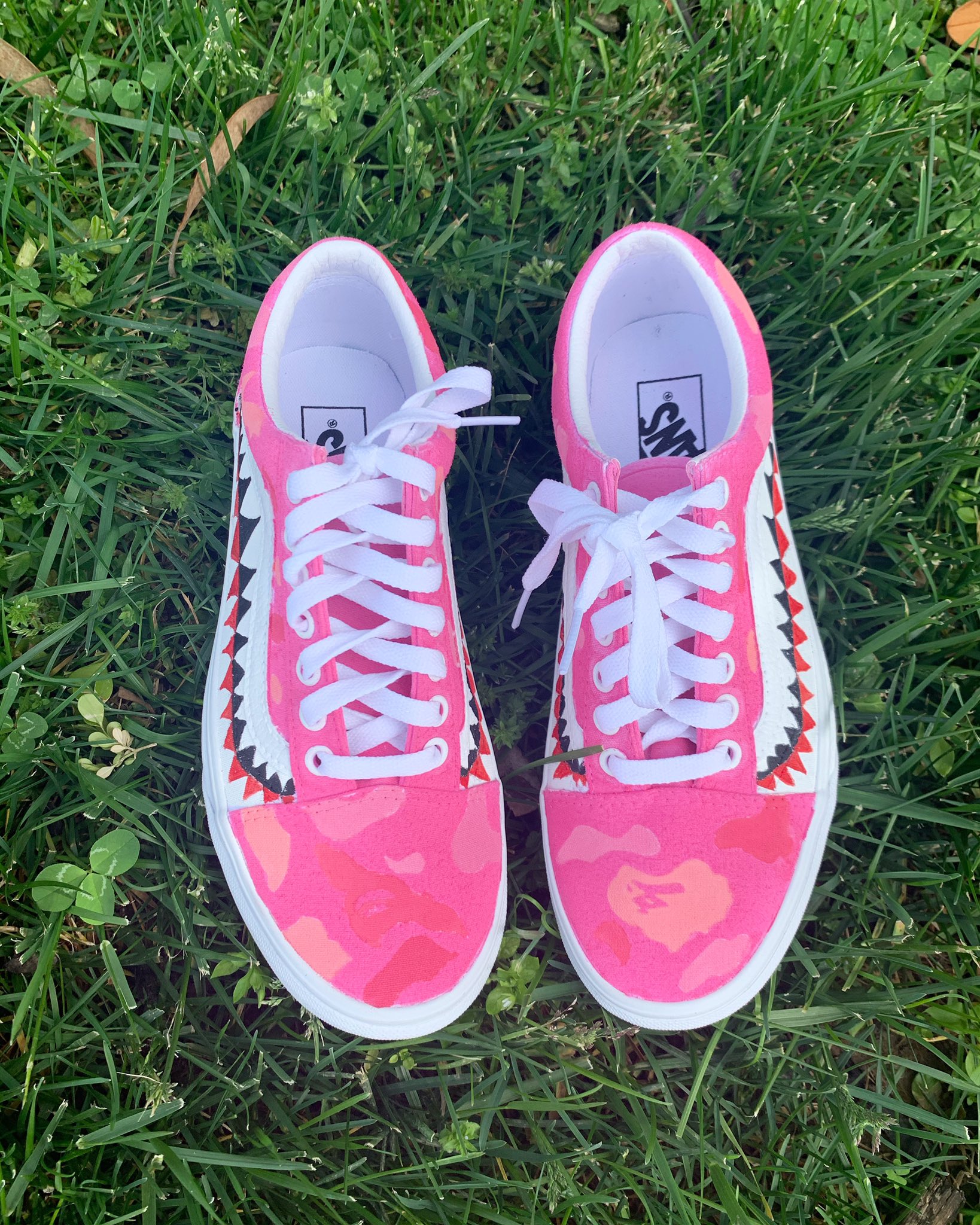 Pink bape deals vans