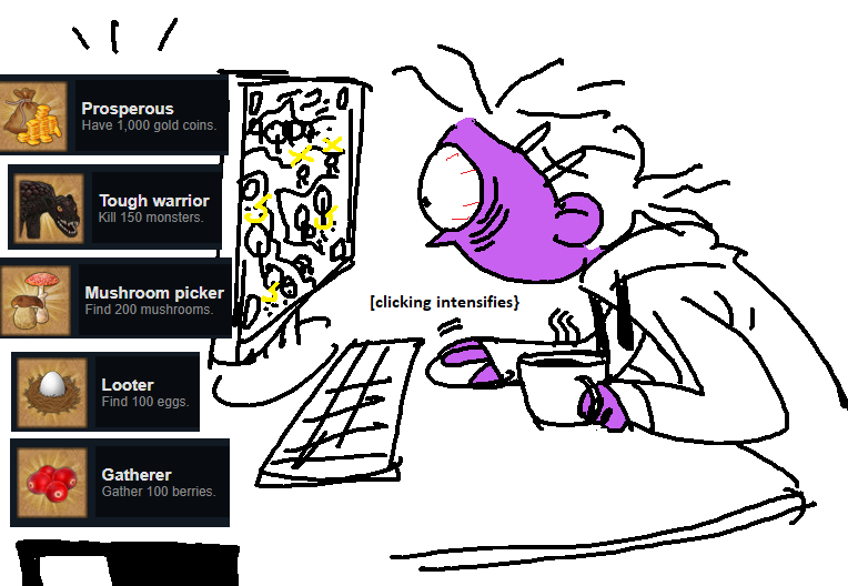 i also bought hero of the kingdom III the other day and am ashamed to admit my wrists been hurting not only bc of drawing but also bc this clicker has sucked me in.... 3rd part does this even better than the previous ones and i look like this playin...