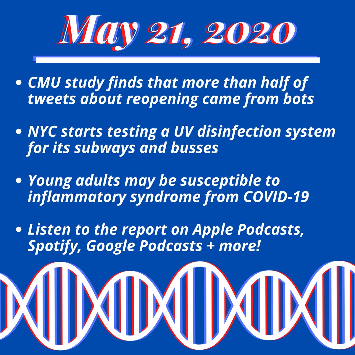 TheCOVIDReport's tweet photo. Today’s news report highlights! #COVID19 #coronavirus #podcast https://t.co/v19FOCAI4W
