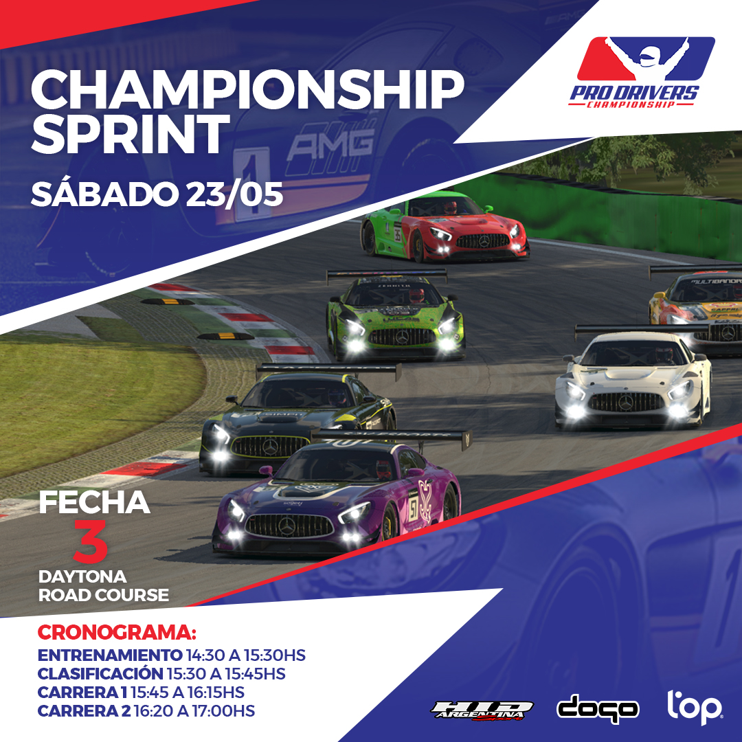 🔜 Se viene la tercera fecha del Campeonato Sprint

⏱️ Cronograma en Daytona 🏁
Carrera 1 👉 15:45 a 16:15hs
Carrera 2 👉 16:20 a 17:00hs

En vivo desde las 15:30hs
Twitch 👉 twitch.tv/iesaargentina
Youtube 👉 youtube.com/iesaargentina

#Simrace #Sprint #IRacing #SimRacing