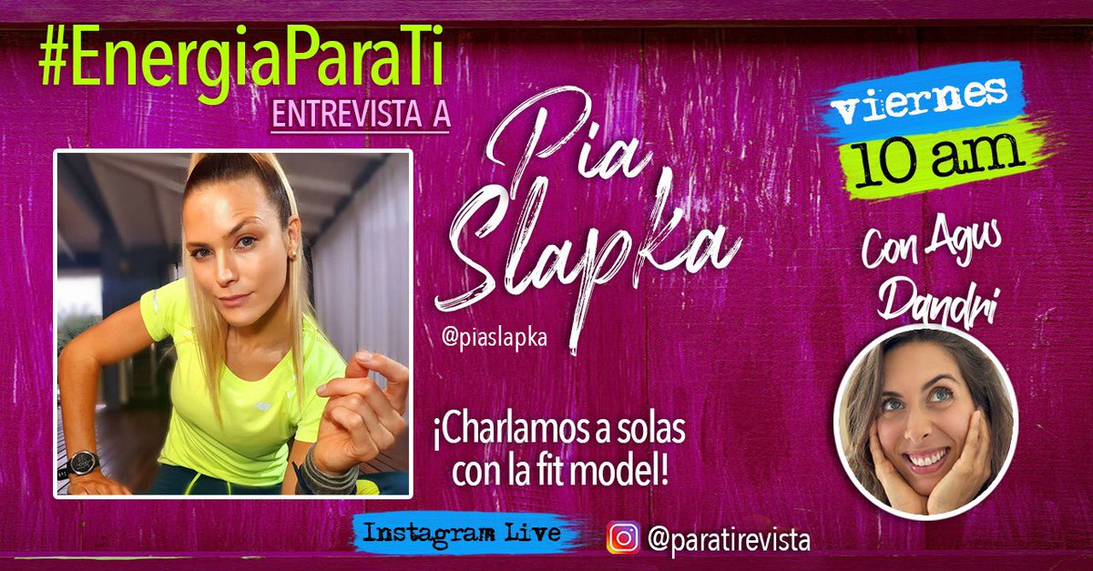 Mañana a las 10 de la mañana te invitamos a compartir con nosotras otra edición de nuestros vivos de Instagram de #EnergiaParaTi. <a href="/agusdandri/">Agustina D'Andraia</a> va a estar hablando con <a href="/piaslapka/">Pia Slapka</a> a solas. ¡Agendátelo!
.
.
.
.
#mequedoencasa #tendencias #fitness