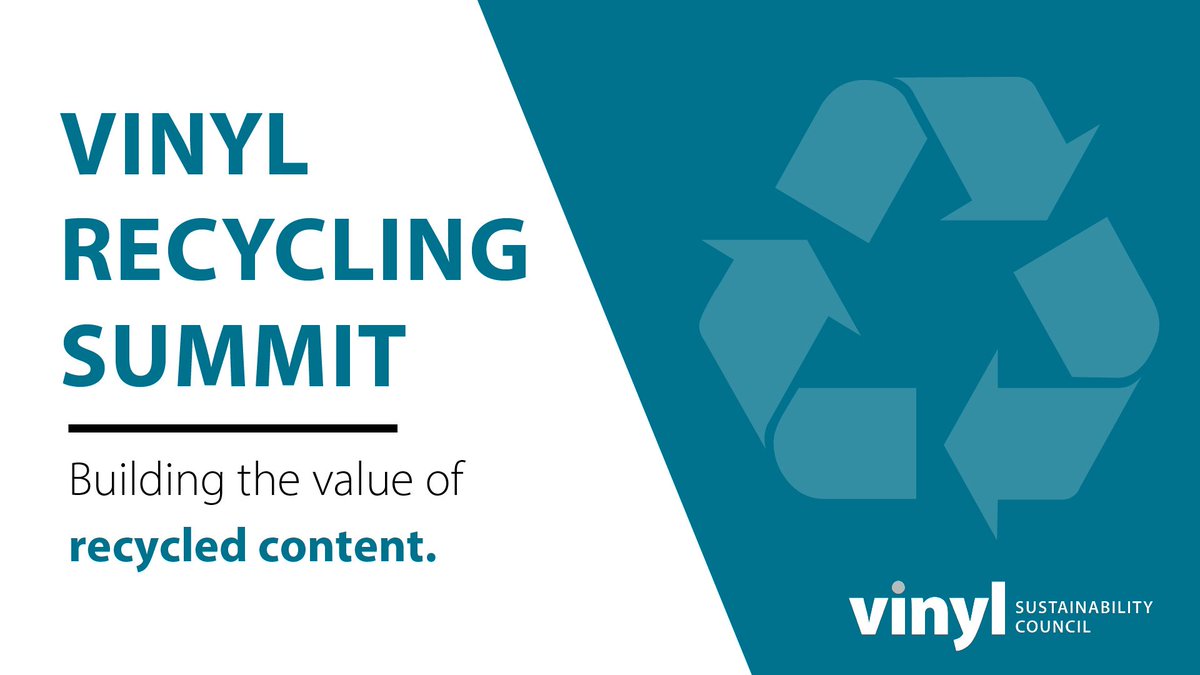 At the #VinylRecycling Summit, we will have panel discussions with <a href="/Sika_USA/">Sika USA</a>, The AZEK Company, <a href="/jane_rohde/">Jane Rohde</a>, and <a href="/SustainableSols/">Sustainable Solutions Corporation</a> to discuss the value of recycled content. Want to participate? Register here: bit.ly/2WRfgnt