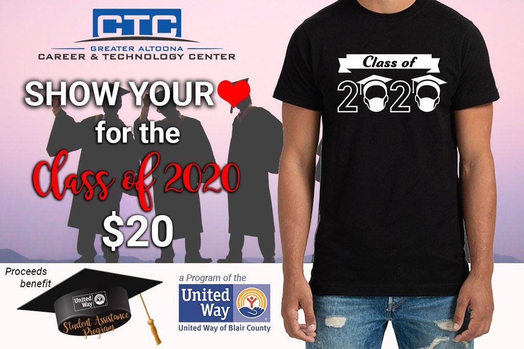 Greater Altoona Career & Technology Center (@gactc) on Twitter photo Cody Weyandt, senior <a href="/CKBulldogs/">Claysburg-Kimmel SD</a> & <a href="/GACTC/">Greater Altoona Career & Technology Center</a> visual arts student, designed this shirt to support the #ClassOf2020. $10 from every shirt sold will go to the <a href="/GACTC/">Greater Altoona Career & Technology Center</a> who will donate 100% of proceeds to @UnitedWayofBC Student Assistance Program. Purchase at lightningbuggiftco.com Cody Weyandt, senior <a href="/CKBulldogs/">Claysburg-Kimmel SD</a> & <a href="/GACTC/">Greater Altoona Career & Technology Center</a> visual arts student, designed this shirt to support the #ClassOf2020. $10 from every shirt sold will go to the <a href="/GACTC/">Greater Altoona Career & Technology Center</a> who will donate 100% of proceeds to @UnitedWayofBC Student Assistance Program. Purchase at lightningbuggiftco.com