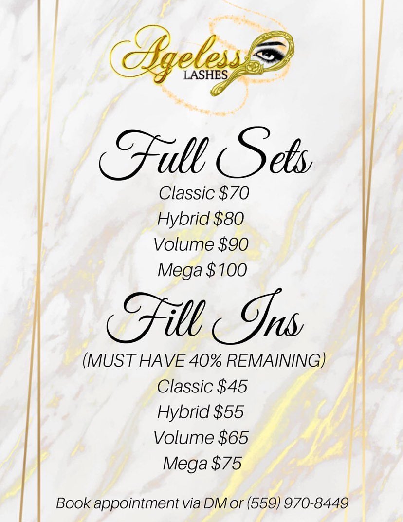 ageless_lashes's tweet photo. Thank you for all the girls who have let me slay their lashes &amp; shown me nothing but love. I’ve worked hard to perfect my craft and I’m not there yet but we definitely have made huge leaps from where we started! Here’s my availability for June as well as my new menu 😍🖤✨ https://t.co/eJQ7FAl4XQ