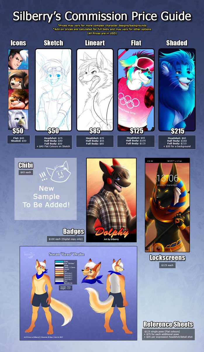 SilberryArt's tweet photo. I finally sat down and worked out commission prices and updated my ToS!

Terms of Service: https://t.co/QHZEAQRxDm https://t.co/xxN5mmmzdi