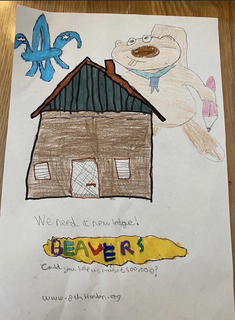 8thHendonScouts's tweet photo. Our Beavers have been working hard at creating posters for our new Scout HQ during lockdown 🏠🎨 #scoutingathome https://t.co/ebkrfXcHkq