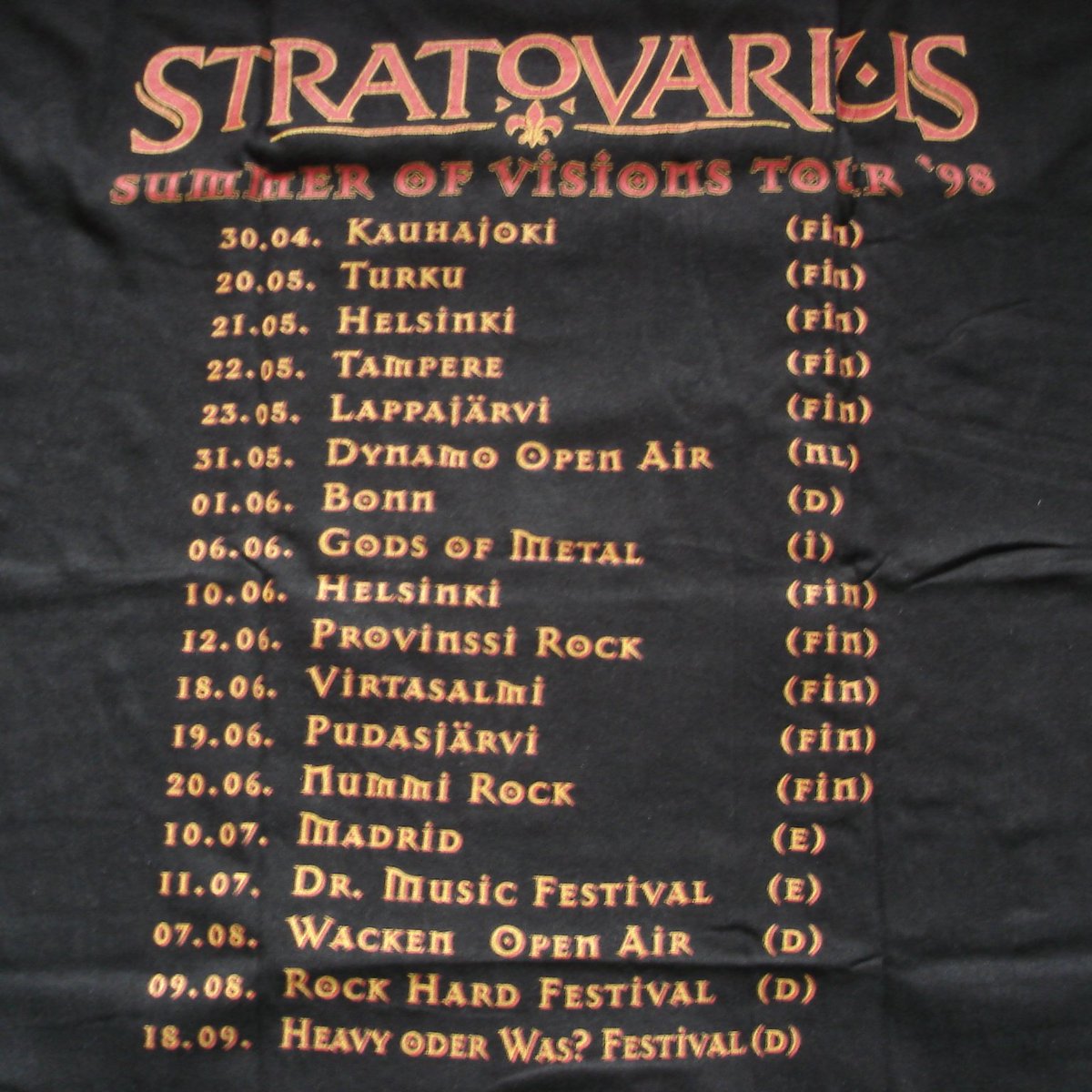 Metalshirt of the Day:
Stratovarius 🇫🇮🤘 - Summer of Visions Tour 1998
#Stratovarius #Heavymetal #Metal #Powermetal #Metalshirt #Tourshirt #Metalcollection #90s <a href="/strato_official/">Stratovarius</a> <a href="/_StratovariusBR/">Stratovarius Brasil</a> <a href="/StratovariusMx/">Stratovarius México</a> <a href="/Strato_Metal/">Stratovarius</a> <a href="/StratovariusBR/">Stratovarius Brasil</a> <a href="/StratovariusVE/">Stratovarius VE</a>