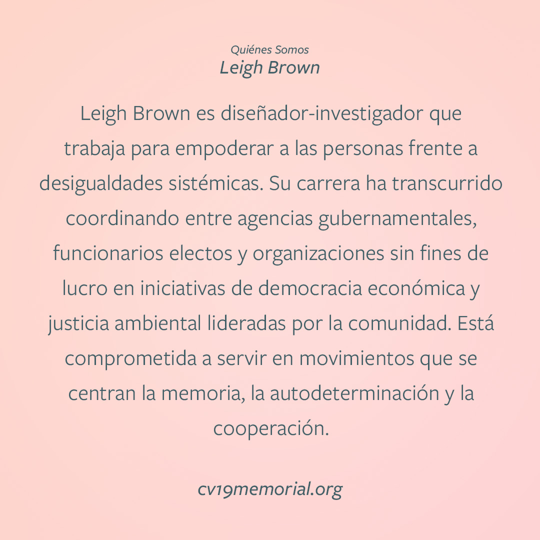 memorialcv19's tweet photo. Te invitamos a añadir palabras, fotos y recuerdos sobre tu aflicción y ser testigo de las contribuciones de otras personas. Nuestro equipo reconoce que esta crisis no afecta a todos por igual y que se agrava para muchos debido a una desigualdad sistémica. https://t.co/UCZiGSrMsN