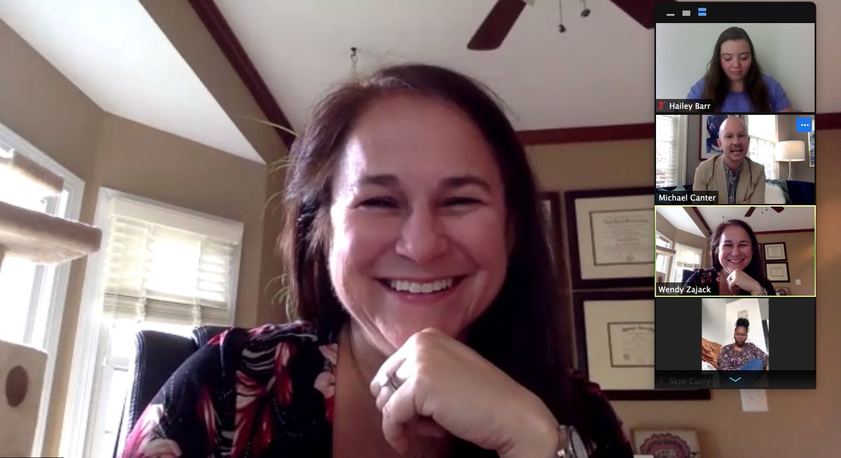 GeorgetownSCS's tweet photo. Our second Jack Talk has kicked off with @wendyzajack, marketing genius and Faculty Director here at SCS. Wendy is talking to us about marketing yourself during #covid19. Cheers to another insightful #JackTalk! https://t.co/pBBa3vGSrp