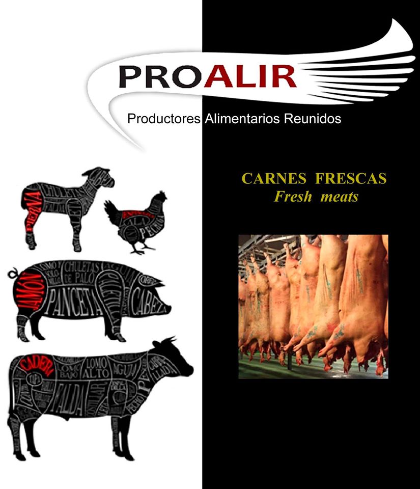 MEATS.- PROALIR collaborates with chicken, pork, beef and lamb production and processing centres. Among them, one of the biggest Iberian pork production centres in the world stands out. #meat #pork #beef #chicken