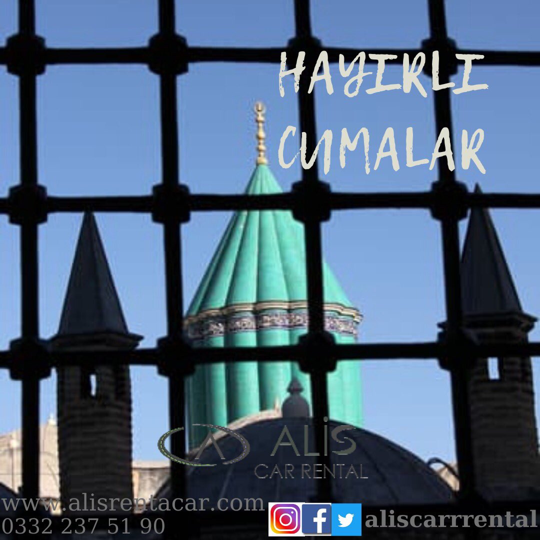 Hayırlı Cumalar 
_________________

Kolay, hızlı, ekonomik araç kiralama servisi 📞 0332 237 51 90
🌍 alisrentacar.com
📩alisotokiralama@hotmail.com

alisrentacar.com 👈👈
______________________________

Nalçacı Cad. Feritpaşa Mah. No:63/F
Selçuklu / Konya