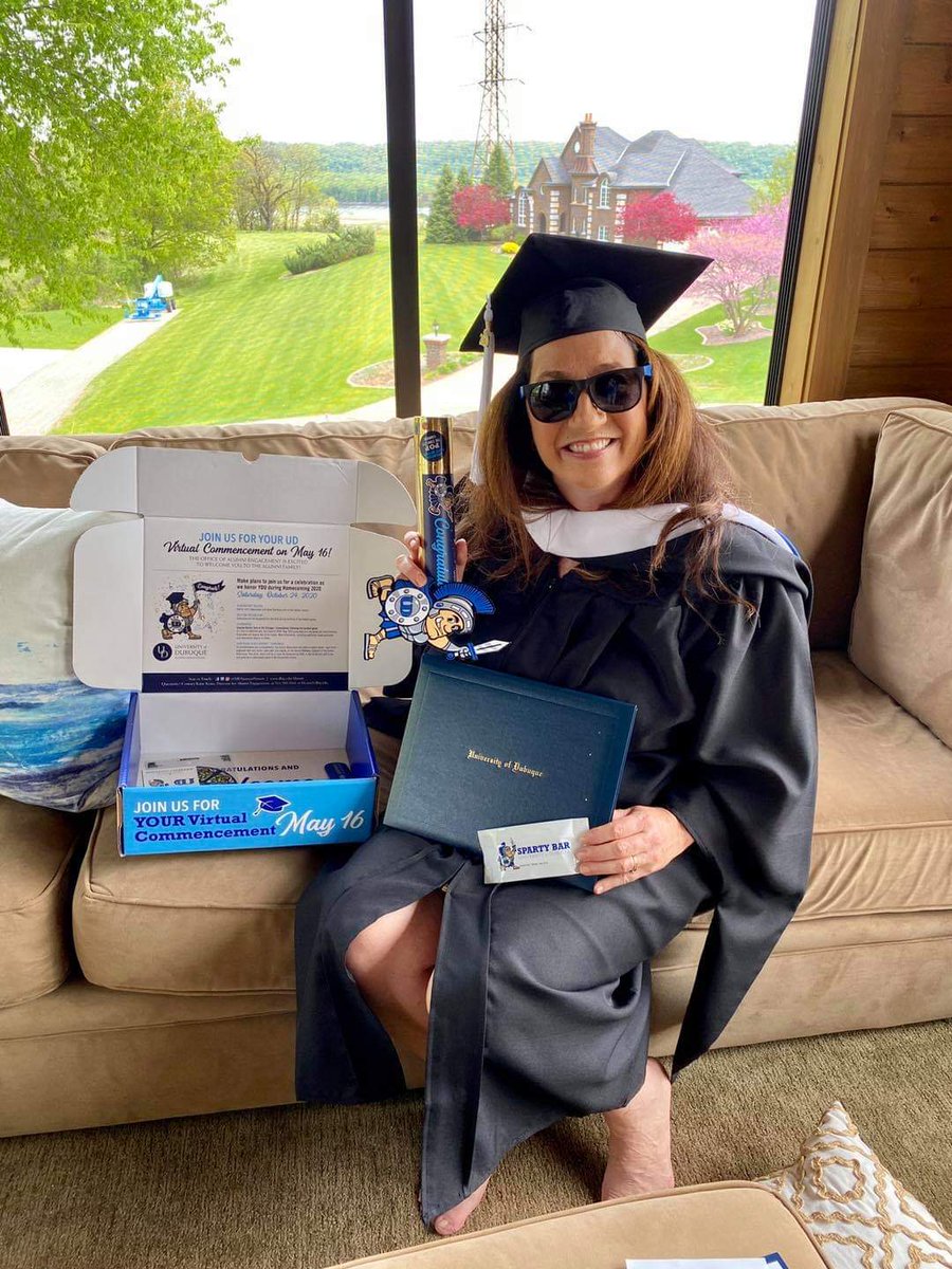 UDubuque's tweet photo. #TBT to our three virtual commencements last Saturday. The Class of 2020 deserves another round of applause. 👏🎓💙 #2020UDgrad #UDSpartanNation #proUD https://t.co/NTeo3gmPJi