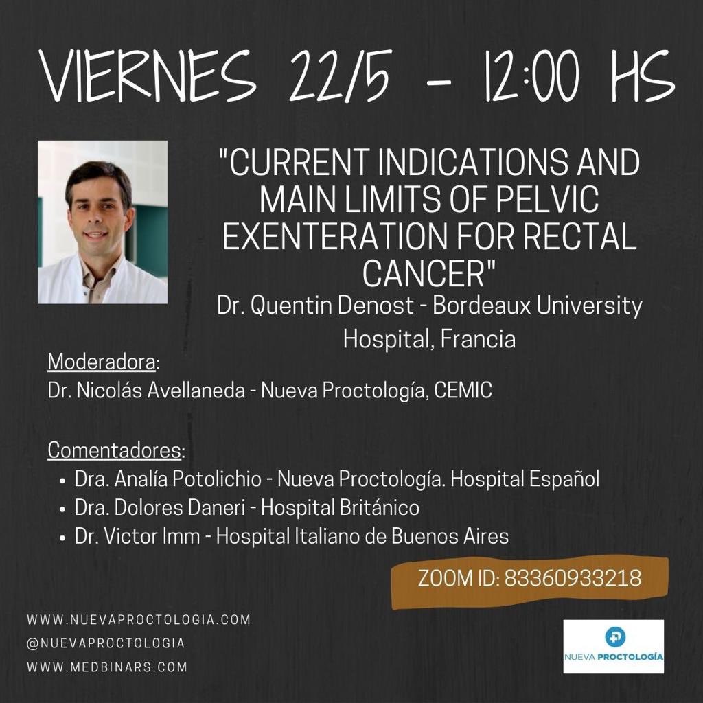 Nicolas Avellaneda (@nlavellaneda) on Twitter photo Great day of colerectal lectures, first <a href="/AntoninoSpin/">Antonino Spinelli</a> with experience in Crohn’s disease, then <a href="/DanaSandsmd/">Dana Sands</a> teaching about TaTEM. We don’t rest anyway, tomorrow Prof. <a href="/QDenost/">Quentin Denost</a> will show us the current indications for pelvic exent. All invited! Great day of colerectal lectures, first <a href="/AntoninoSpin/">Antonino Spinelli</a> with experience in Crohn’s disease, then <a href="/DanaSandsmd/">Dana Sands</a> teaching about TaTEM. We don’t rest anyway, tomorrow Prof. <a href="/QDenost/">Quentin Denost</a> will show us the current indications for pelvic exent. All invited!