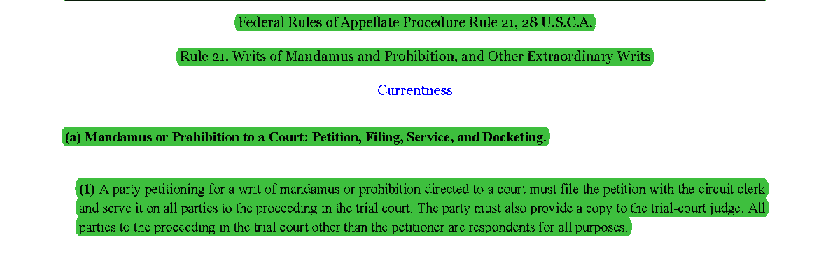 2) The Federal Rules of Appellate Procedure govern the filing and disposition of writs in the federal appellate courts.  #appellatetwitter
