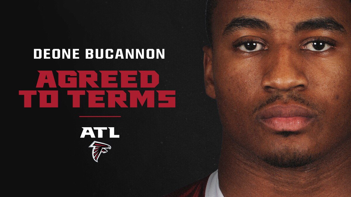 AtlantaFalcons's tweet photo. We have agreed to terms with LB Deone Bucannon. 

📝 - https://t.co/m9k8oyrIaz https://t.co/Fuoe19m0wV