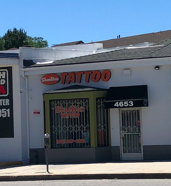 INKLNKapp's tweet photo. Drove by Shoebox tattoo in North Hollywood, Los Angeles, California today. Nice day, too bad everything is closed!

Old tradition, new technology. https://t.co/uyKMte2Kgb. Book a tattoo on your phone. #InkLnk #tattootheworld #selmade #tattooer #tattoo #tattoola https://t.co/v6QZobm6hc