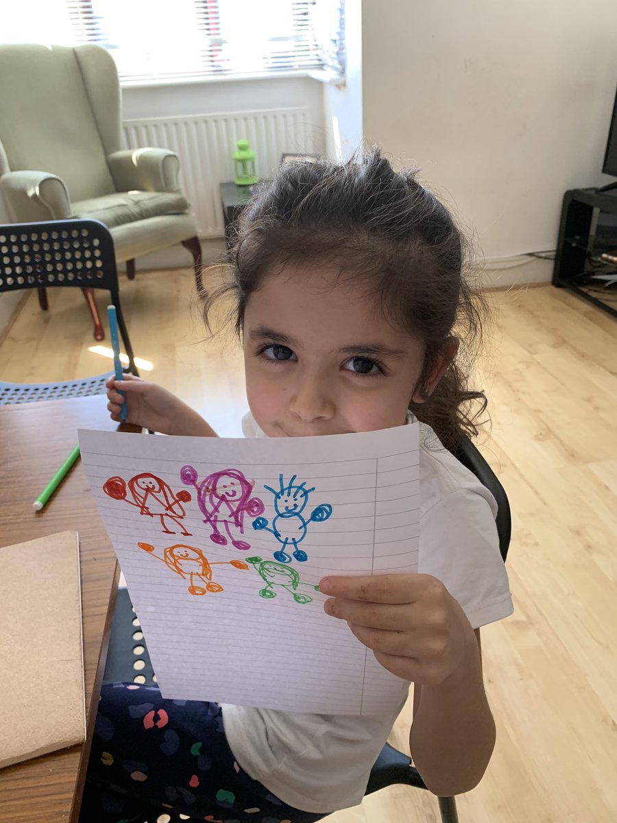 NoumanSafaa's tweet photo. @EYFSAcorns While Aalia was having #fun today drawing her #family and her #BFF Tracy😍 #lockdown #London #Covid_19 https://t.co/9qyWvi40WP