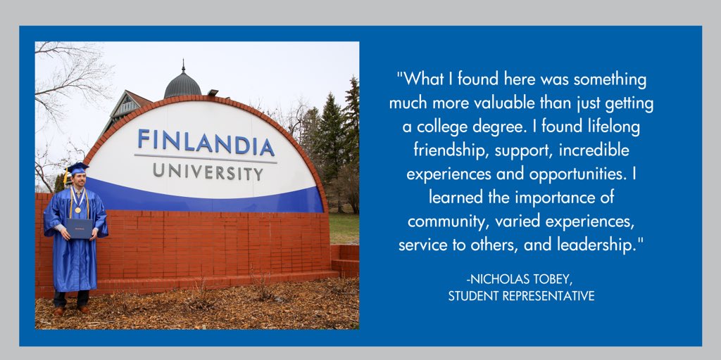 FinlandiaU's tweet photo. Student Representative, Nicholas Tobey on his time at Finlandia. #FinnU #FinnUVirtualCommencement #Classof2020 https://t.co/Jet3w3TYVz