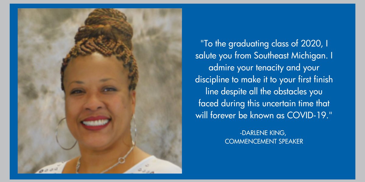FinlandiaU's tweet photo. Commencement Speaker, Darlene King, a 1990 graduate of Suomi College speaks to the class of 2020. #FinnU #FinnUVirtualCommencement #Classof2020 https://t.co/QHJYPxTNcF