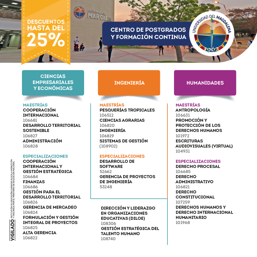 Unimagdalena's tweet photo. #PostgradosUM | @Unimagdalena y su Centro de @PostgradoUnimag siguen trabajando por ofrecer una amplia oferta de programas posgraduales de calidad. ¡Tenemos múltiples beneficios!
👉Mayor información al 320 5469212 o escribir un correo postgrados@unimagdalena.edu.co https://t.co/JfrOhYfgaA