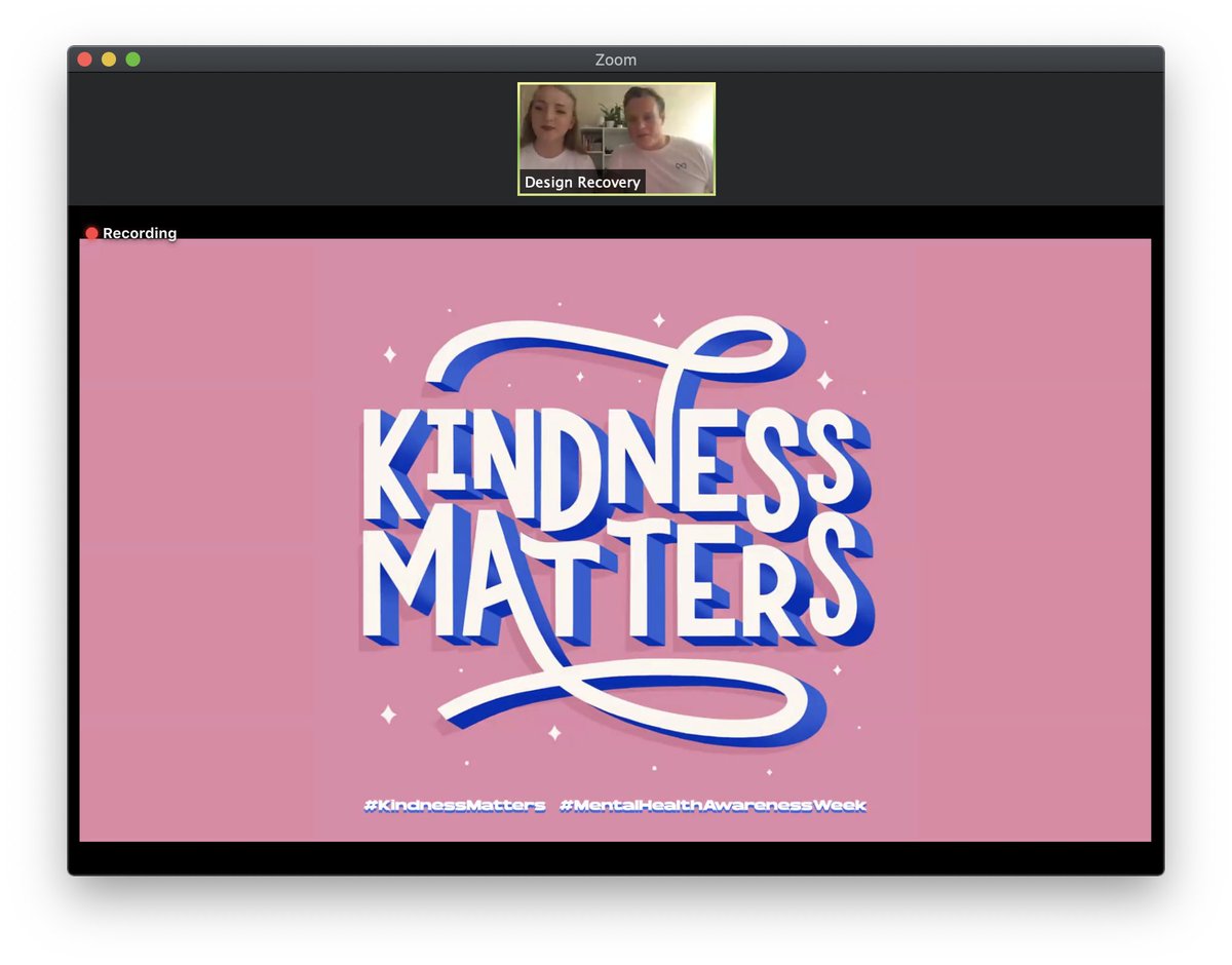 claudiaaggett's tweet photo. HUGE thank you's to @designrecovery_  &amp; all of the incredible speakers for such a wonderful, uplifting and honest talk this evening, covering such an important topic. It was lovely to see so many friendly faces in the chat and I left with a big smile on my face!🌟#KindnessMatters https://t.co/MZRF2klffA